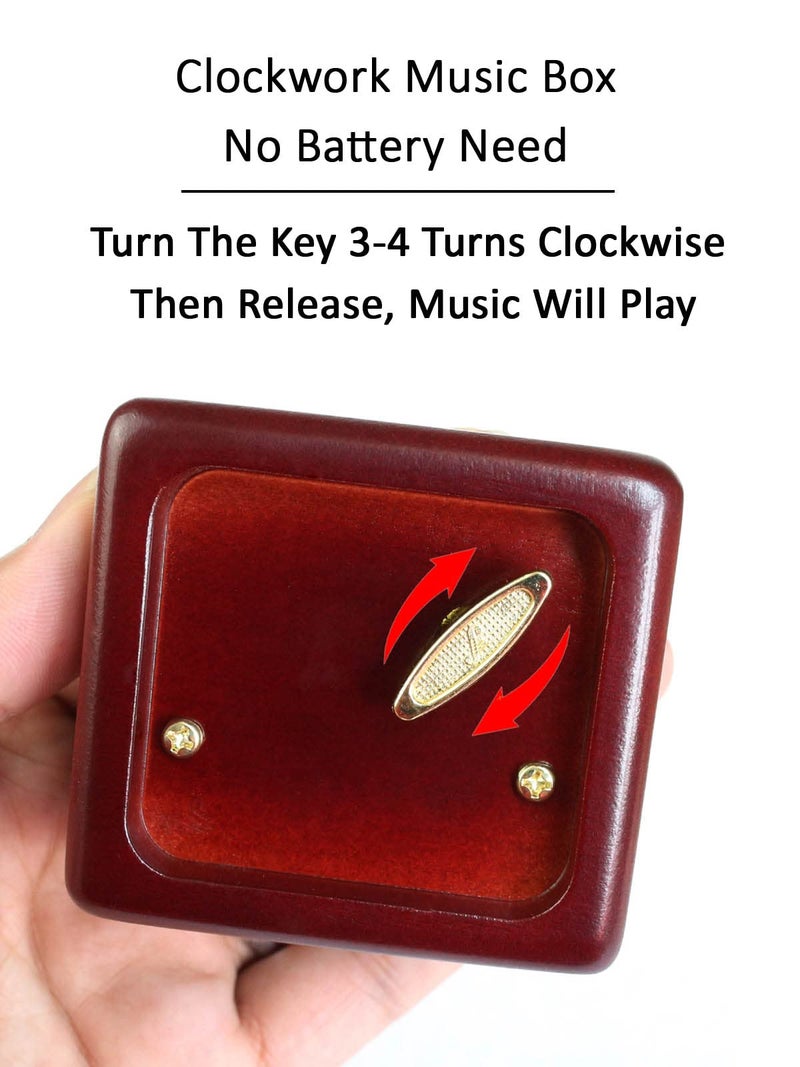 Sinzyo Davy Jones Music Box Vintage Musical Boxs Gift For Birthday Valentine's Day Christmas Day(Wine Red Box) - Image 3
